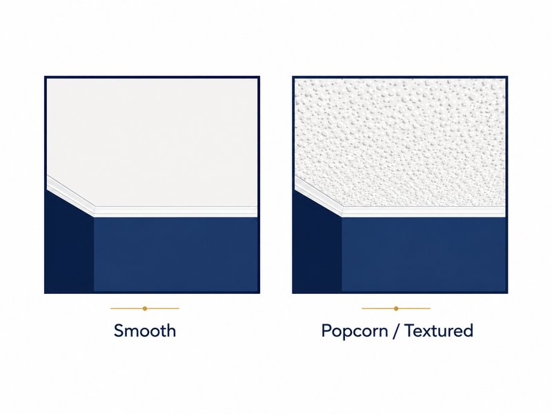 Smooth ceiling versus popcorn ceiling