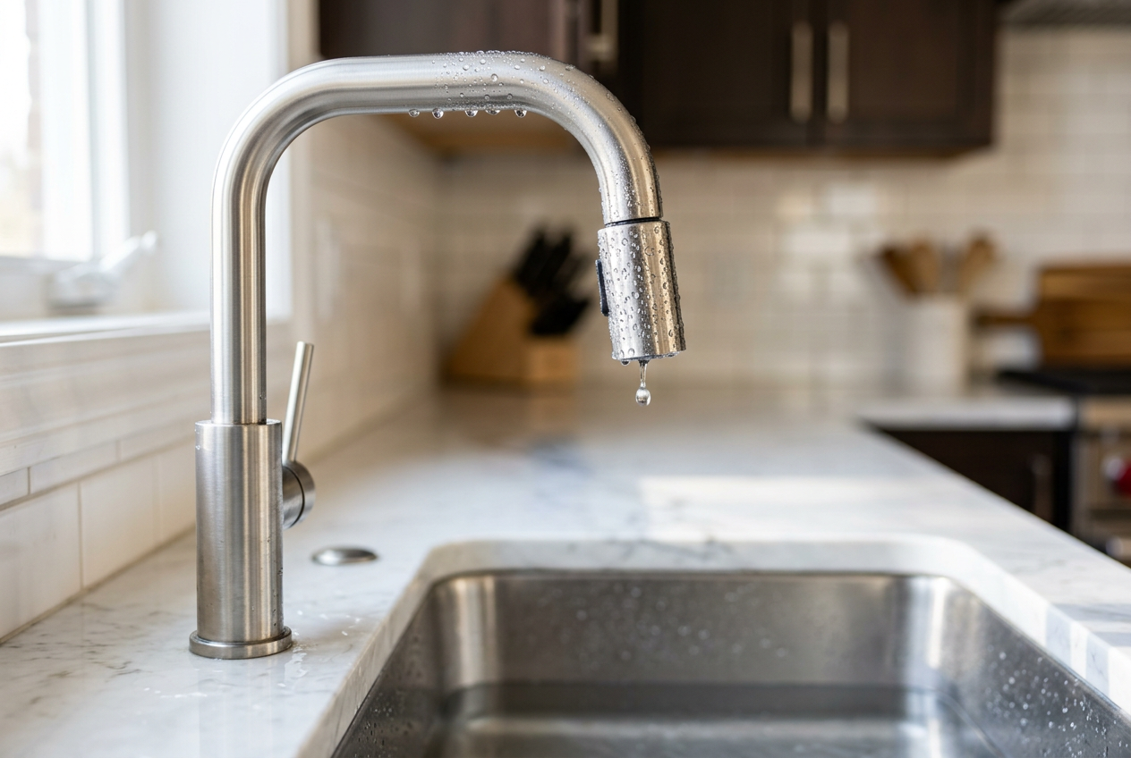 New kitchen faucet installed