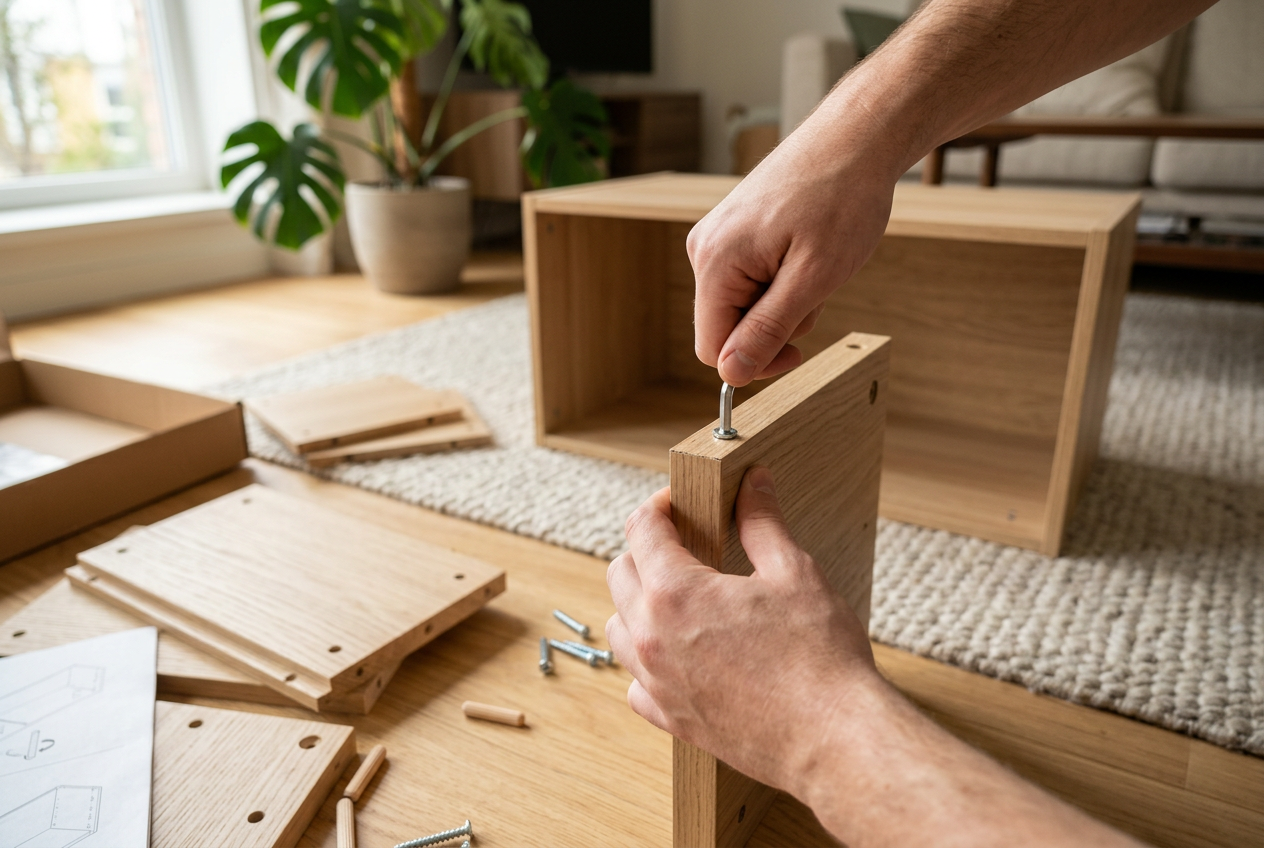 Assembling flat-pack furniture