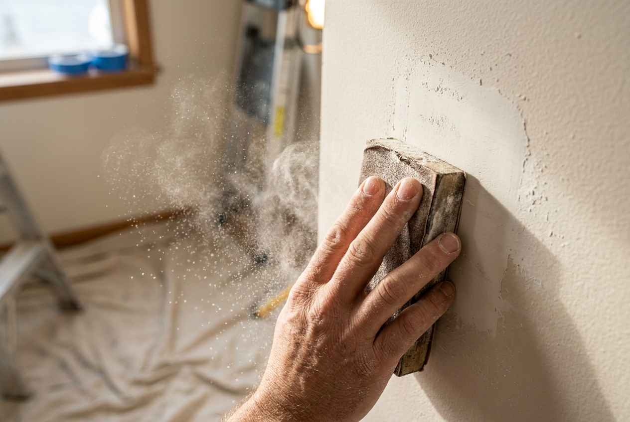 Sanding walls smooth