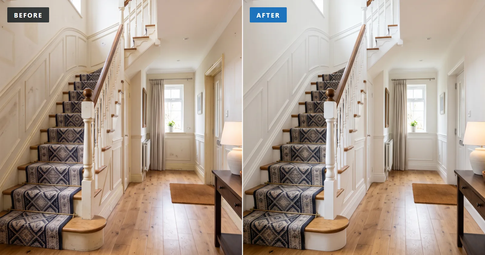 Stairwell & hall